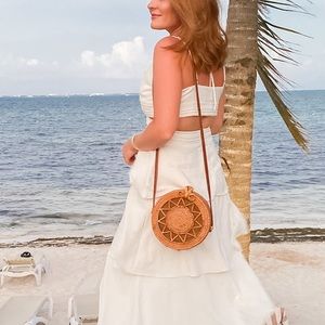 Woven Circle Crossbody Bag